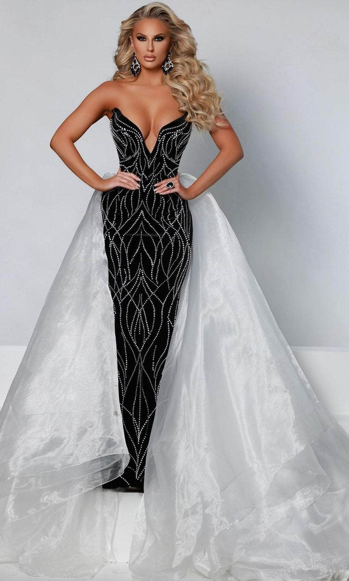 Johnathan Kayne 2555 - Strapless V-Neck Long Gown Evening Dresses