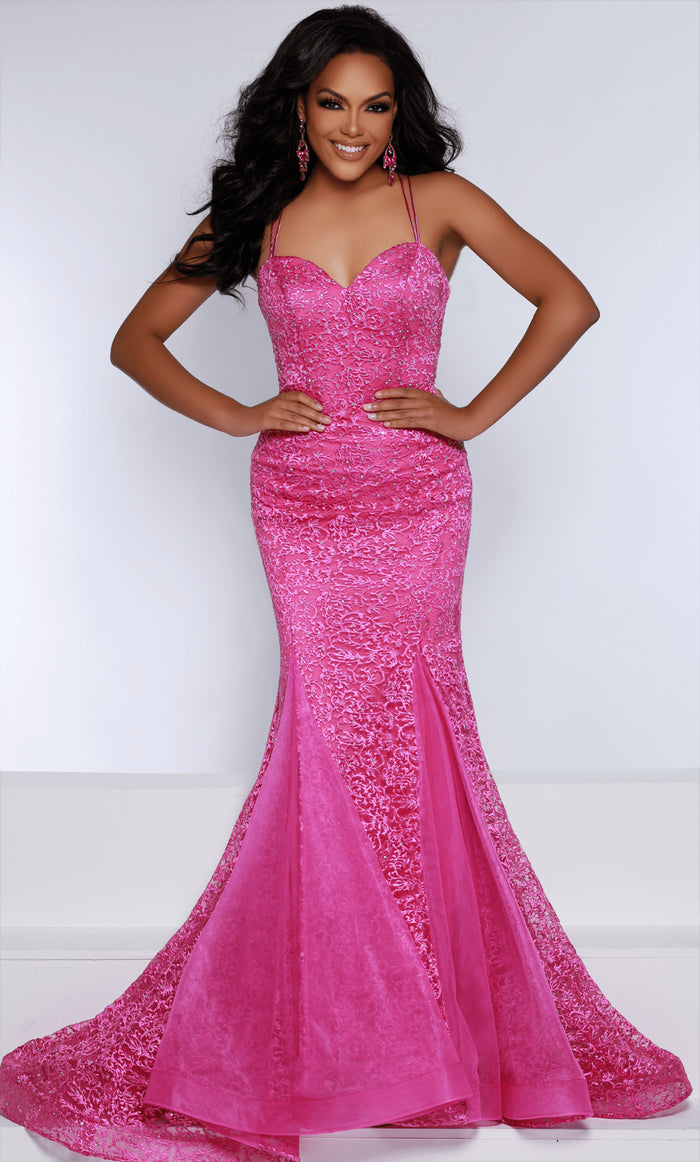 Johnathan Kayne 2644 - Sweetheart Lace Evening Gown Special Occasion Dress 00 / Magenta