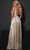 Johnathan Kayne 2651 - Metallic V-Neck Pleated Evening Gown Evening Dresses