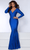 Johnathan Kayne 2664 - Long Sleeve Front Zipper Evening Gown Special Occasion Dress 00 / Royal