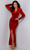 Johnathan Kayne 2684 - Plunging V-Neck Velvet Evening Gown Evening Dresses 00 / Red