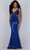 Johnathan Kayne 2710 - Metallic Side Cutout Evening Gown Evening Dresses 00 / Royal