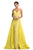 Johnathan Kayne - 7242 Embellished V-neck Sheath Dress Special Occasion Dress 00 / Canary Yellow