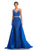 Johnathan Kayne - 7242 Embellished V-neck Sheath Dress Special Occasion Dress 00 / Royal