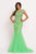 Johnathan Kayne - 9039 Jeweled Cap Sleeve Illusion Gown Special Occasion Dress 00 / Honeydew