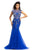 Johnathan Kayne - 9039 Jeweled Cap Sleeve Illusion Gown Special Occasion Dress 00 / Royal