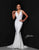 Johnathan Kayne - 9213 Crystal Studded Empire Waist Fitted Mermaid Gown Special Occasion Dress 00 / White