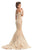 Johnathan Kayne Crystal Adorned Off Shoulder Mermaid Gown 8211 - 1 pc Nude In Size 8 Available CCSALE 8 / Nude