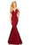 Johnathan Kayne Crystal Draped Plunging Mermaid Gown CCSALE 2 / Wine
