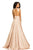Johnathan Kayne - Ruched Cutout Charmeuse Gown 8072 - 1 pc Gold In Size 4 Available CCSALE 4 / Gold