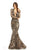 Johnathan Kayne - Sequined Plunging V-neck Mermaid Gown 6113 - 1 pc White/Nude in Size 6 Available CCSALE