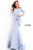 Jovani - 00446SC Off Shoulder Drape Mermaid Dress - 1 pc Light-Blue In Size 10 and 1 pc Navy in size 24 Available CCSALE 10 / Light-Blue