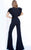 Jovani - 00762 Ruffle Angel Sleeved Split Neckline Jumpsuit Evening Dresses