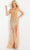 Jovani 02217 - Embellished Halter Evening Dress Evening Dresses 00 / Gold/Nude