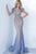 Jovani - 02326 Illusion Bejeweled Feather Sheath Dress Evening Dresses