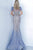 Jovani - 02326 Illusion Bejeweled Feather Sheath Dress Evening Dresses