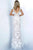 Jovani - 02773 Floral Appliqued Plunging V-Neck Dress Evening Dresses