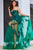 Jovani - 02845 Floral Embellished Corset Bodice Sheer Overskirt Gown Prom Dresses 00 / Green