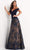 Jovani - 02852 Off Shoulder Pleated Bodice Embroidered Gown Evening Dresses