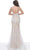 Jovani - 03023 Sheer Bodice Beaded Adorned Feather Fitted Evening Gown Prom Dresses