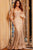 Jovani - 03158 Embroidered V Neck Trumpet Dress With Train Evening Dresses