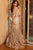 Jovani - 03158 Embroidered V Neck Trumpet Dress With Train Evening Dresses