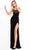 Jovani - 03251 Polkadot Draped High Slit Sheath Gown Evening Dresses