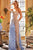 Jovani - 03389 Asymmetric Beaded Sheer Trumpet Gown Prom Dresses 00 / Light-Blue