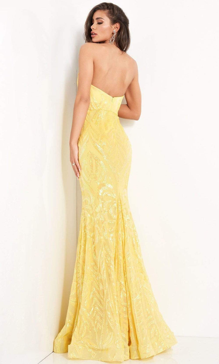Jovani - 03445 Strapless Plunging Sweetheart Neck Sequin Gown – Couture ...