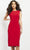 Jovani - 03567 Sleeveless Notched Neckline Fitted Knee Length Dress Cocktail Dresses