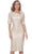 Jovani - 03641 Asymmetric Neck Knee Length Fitted Dress Wedding Guest