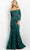 Jovani 03651 - Straight Across Lace Evening Gown Evening Dresses 00 / Emerald