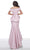 Jovani - 03944 Off Shoulder High Slit Jacquard Mermaid Gown Evening Dresses