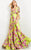 Jovani - 04176 Ruched Sleeve Printed Flowy Dress Wedding Guest