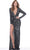 Jovani - 04260 Long Sleeve Plunging V Neck Full Sequins Evening Dress Evening Dresses 00 / Black/Multi
