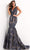 Jovani - 04585 Embroidered Deep V Neck Mermaid Gown Evening Dresses