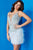 Jovani - 04624 Beaded Deep V Neck Feathered Sheath Dress Homecoming Dresses 00 / Light-Blue