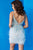 Jovani - 04624 Beaded Deep V Neck Feathered Sheath Dress Homecoming Dresses