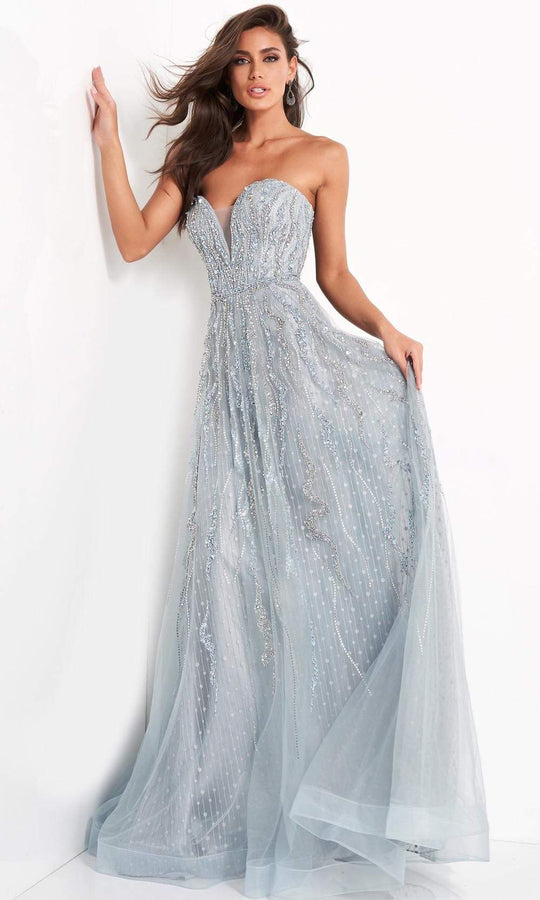 Jovani - 04633 Strapless Sweetheart Beaded A-Line Gown