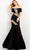 Jovani - 04814 Short Sleeve Off Shoulder Embroidered Trumpet Dress Evening Dresses