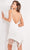 Jovani - 04866 Sequined Deep V Neck Fringe Sheath Dress Cocktail Dresses