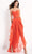 Jovani - 04874 Strapless Ruffle Hem High-Low Chiffon Dress Evening Dresses 00 / Orange