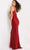 Jovani - 05057 V Neck Shiny Sheath Gown Prom Dresses