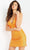 Jovani - 05058 Beaded Plunging V-Neck Dress Homecoming Dresses 00 / Orange