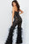 Jovani - 05669 Strapless Sweetheart Feathered Jumpsuit Evening Dresses
