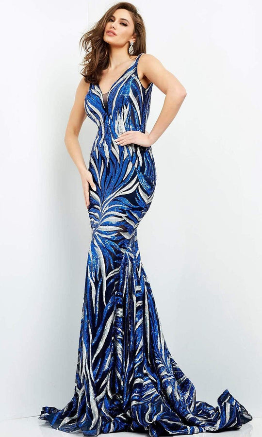 Jovani 06153 Sequin Illusion Trumpet Prom Dress