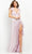 Jovani - 06164 Feather Trimmed High Slit Long Dress Special Occasion Dress