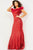 Jovani - 06166 Feather Off-Shoulder Neckline Full Sequin Gown Prom Dresses