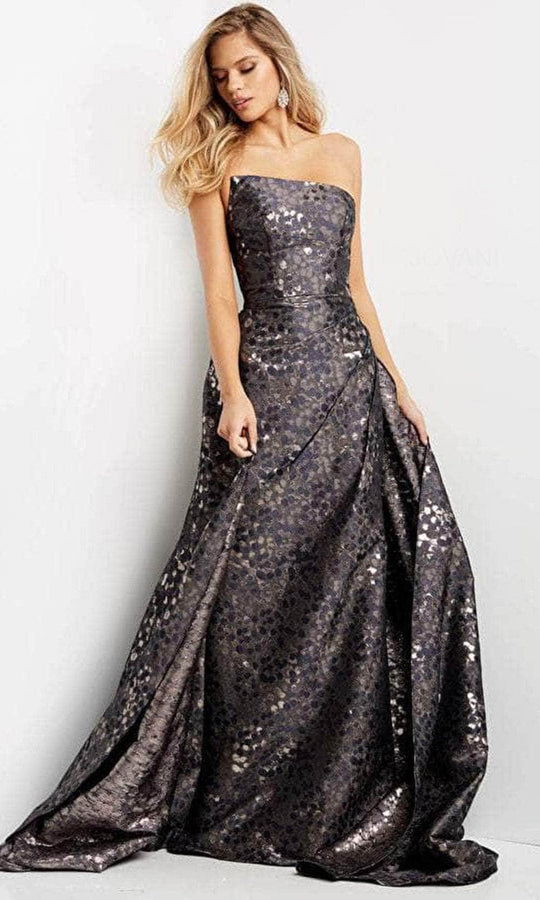 Jovani 06255 - Strapless Straight Across Neck Evening Gown