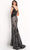 Jovani - 06437 Embroidered Deep Off Shoulder Sheath Dress Prom Dresses